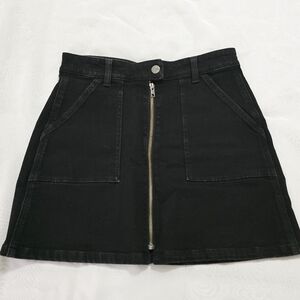 Madewell Black Denim Jean Mini Skirt